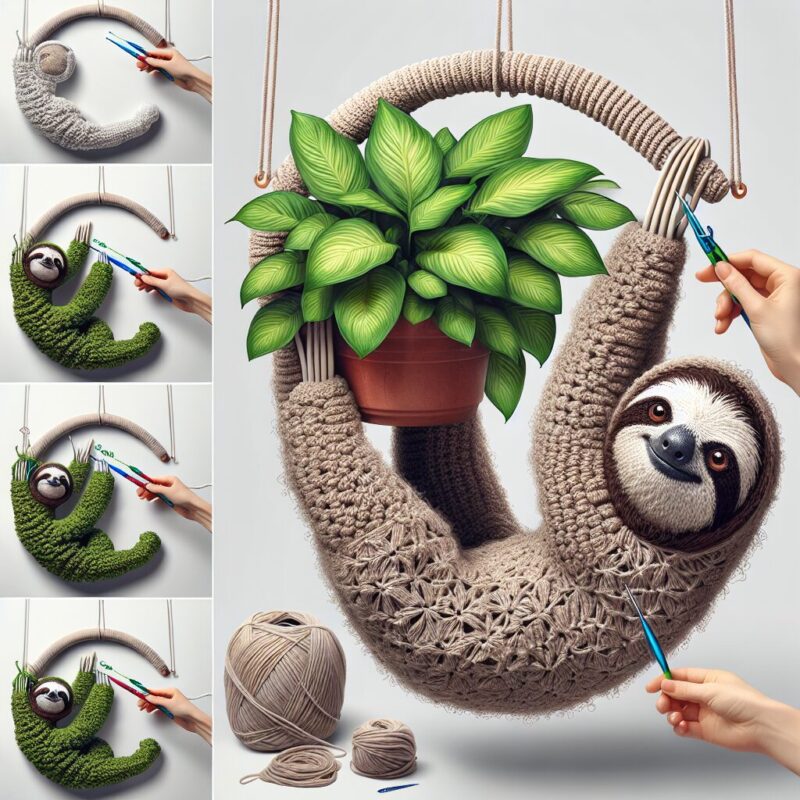 How To Crochet A Sloth Plant Hanger