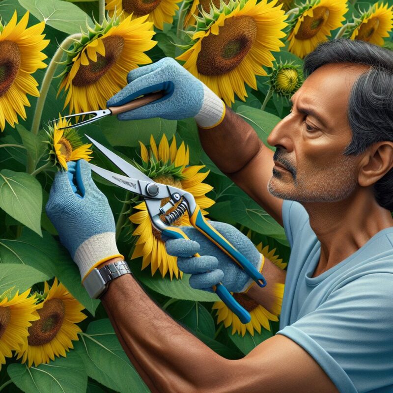How To Cut Sunflowers Off Plant
