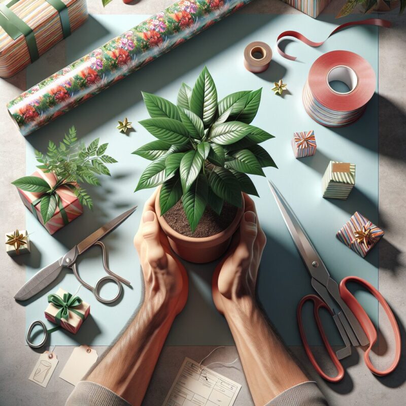 How To Gift Wrap A Potted Plant