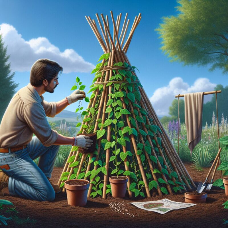 How To Plant Pole Beans On A Teepee